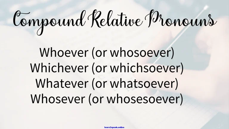 Compound Relative Pronouns